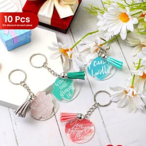 10PCS OF TRANSPARENT KEYCHAIN