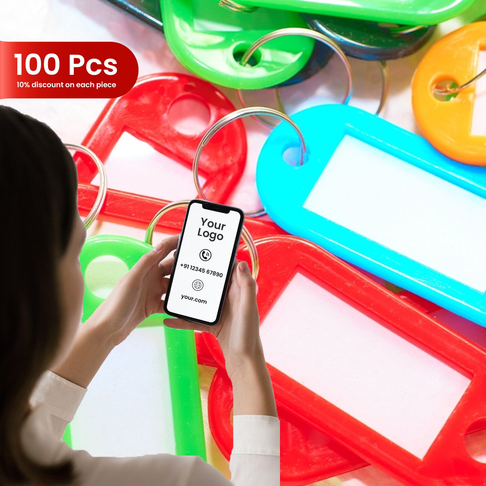 100PC OF SMART PLASTIC KEYCHAIN