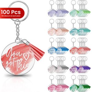 100PCS OF TRANSPARENT KEYCHAIN