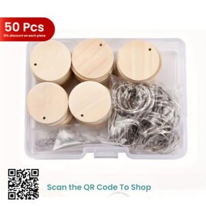 50PC OF WOODEN KEYCHAIN